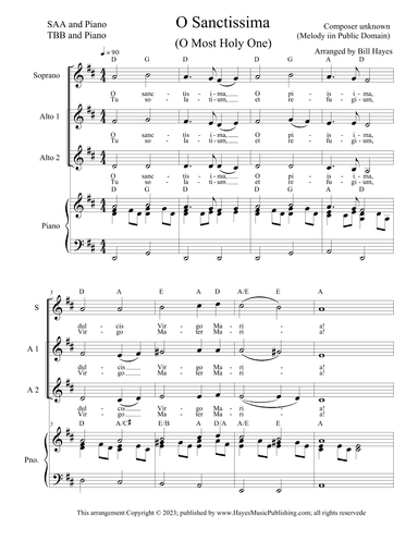 O Sanctissima (arr. Bill Hayes)
