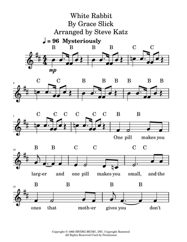 White Rabbit (arr. Steve Katz)