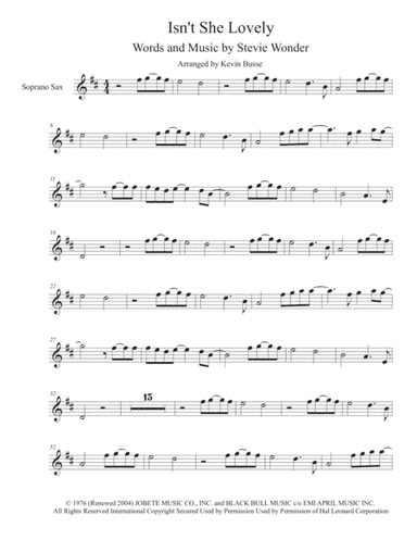 Isn't She Lovely (arr. Kevin Busse)