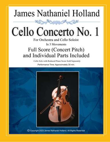 Cello Concerto No. 1, Full Score and Individual Parts (Including Solo Cello Part)