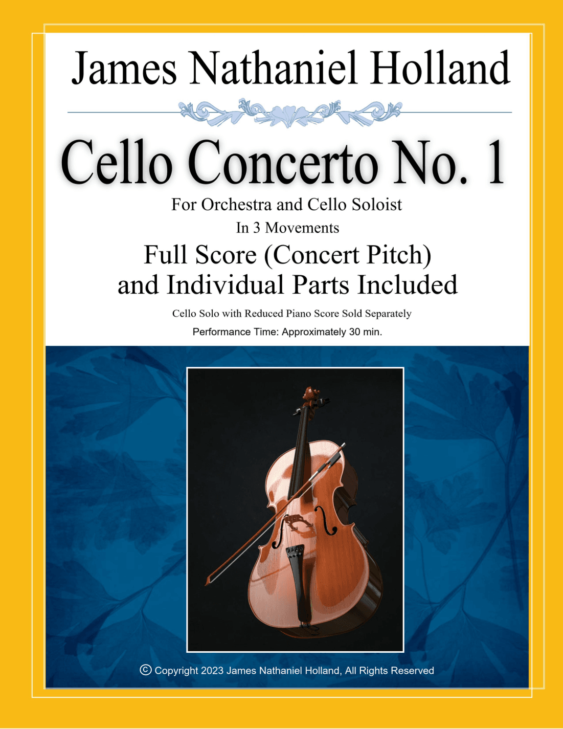Cello Concerto No. 1, Full Score and Individual Parts (Including Solo Cello Part)