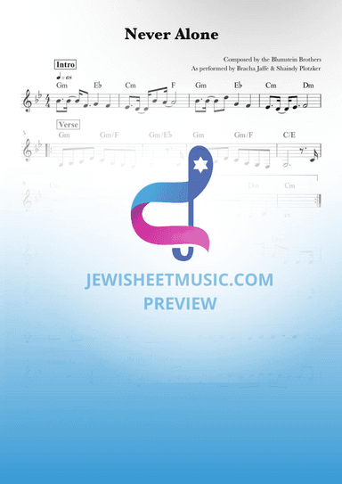 Never Alone. Sheet Music with chords (arr. R. Sloboder)