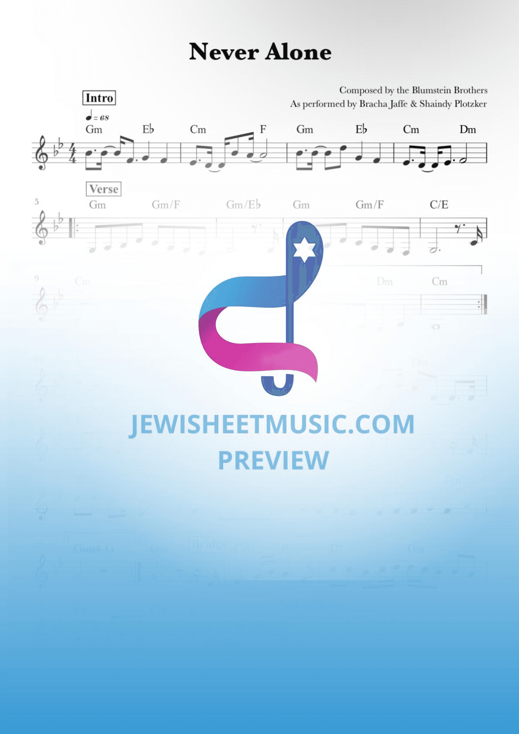Never Alone. Sheet Music with chords (arr. R. Sloboder)