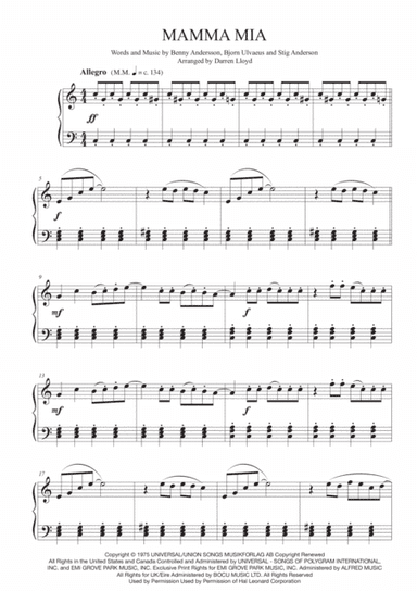 Mamma Mia (arr. Darren Lloyd)