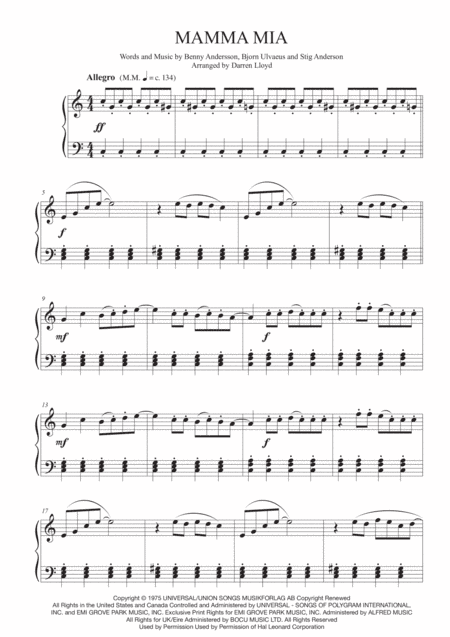 Mamma Mia (arr. Darren Lloyd)