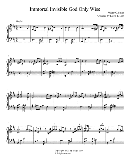 Immortal invisible God only wise (arr. Lloyd T. Lam)