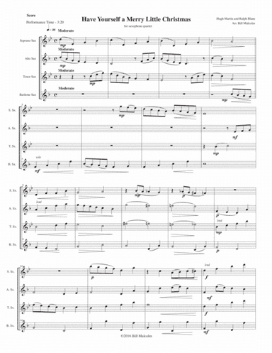Have Yourself A Merry Little Christmas  from MEET ME IN ST. LOUIS (arr. Bill Malcolm)