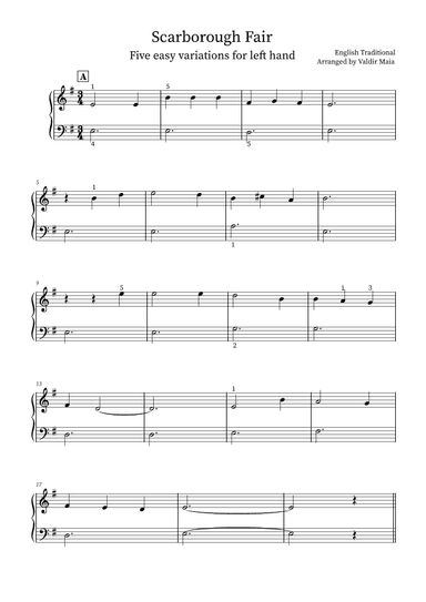 Scarborough Fair - 5 easy variations (arr. Valdir Maia)