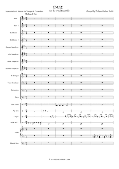 Ibise - Score Only (arr. Holyone Tombari Dodoh)