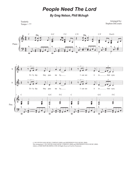People Need The Lord (arr. Stephen DeCesare)