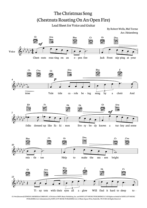 The Christmas Song (chestnuts Roasting On An Open Fire) (arr. Heisenberg)