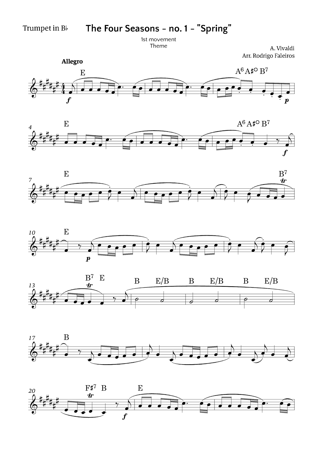 The Four Seasons - Spring (arr. Rodrigo Faleiros)