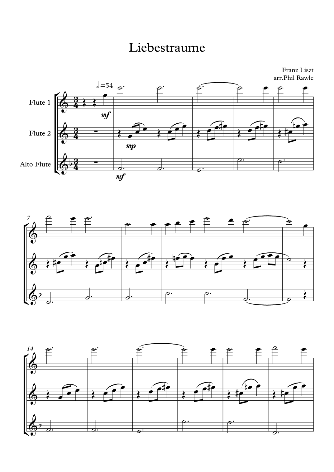 Liebestraume - Flute Trio (arr. Phil Rawle)