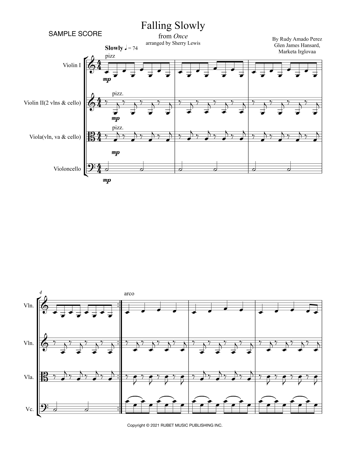 Te Prometo (falling Slowly) (arr. Sherry Lewis)
