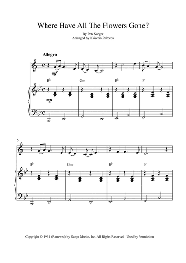 Where Have All The Flowers Gone? (arr. Kaiserin Rebecca)