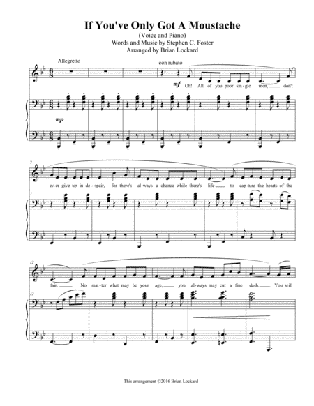 If You've Only Got A Moustache (arr. Brian Lockard)
