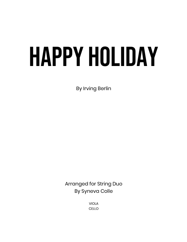 Happy Holiday (arr. Syneva Colle)