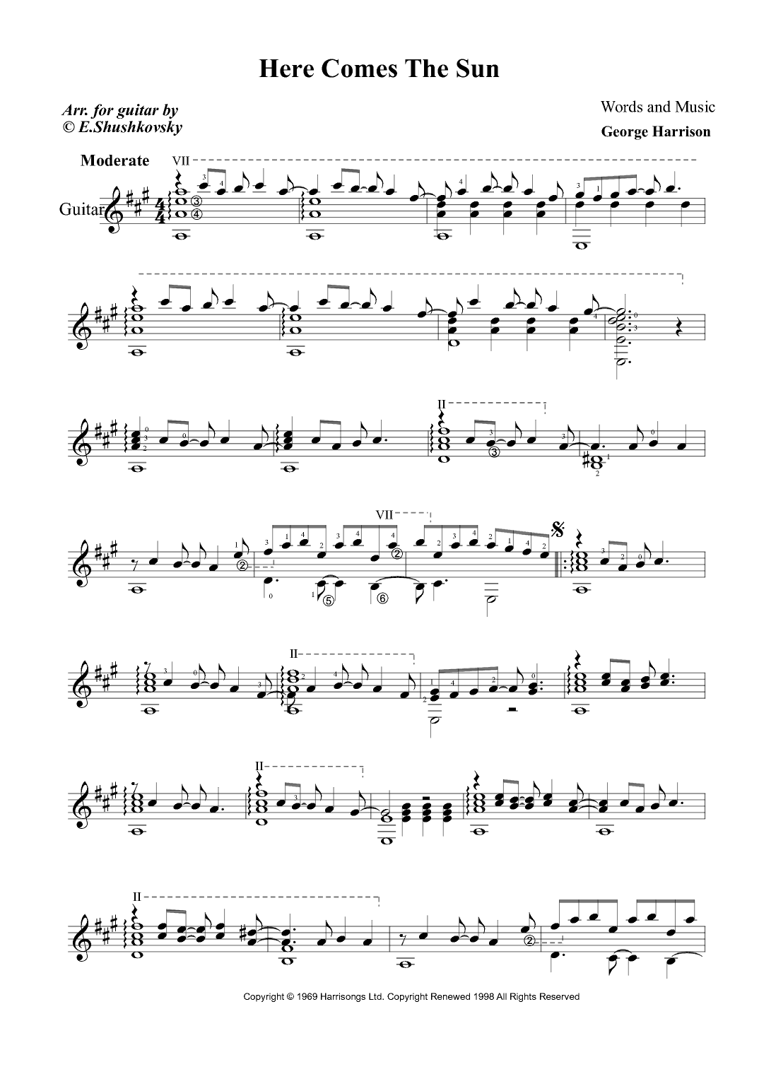 Here Comes The Sun (arr. Evgeny Shushkovsky)