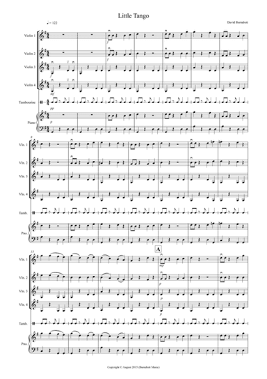 Little Tango for Beginning Violin Quartet (arr. David Burndrett)