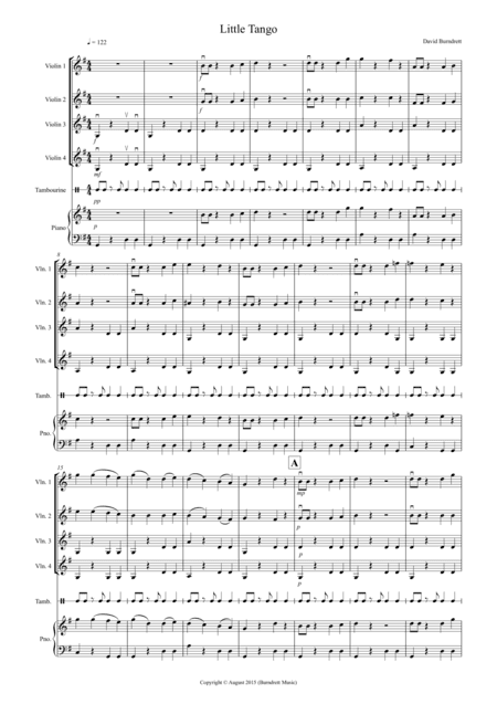 Little Tango for Beginning Violin Quartet (arr. David Burndrett)