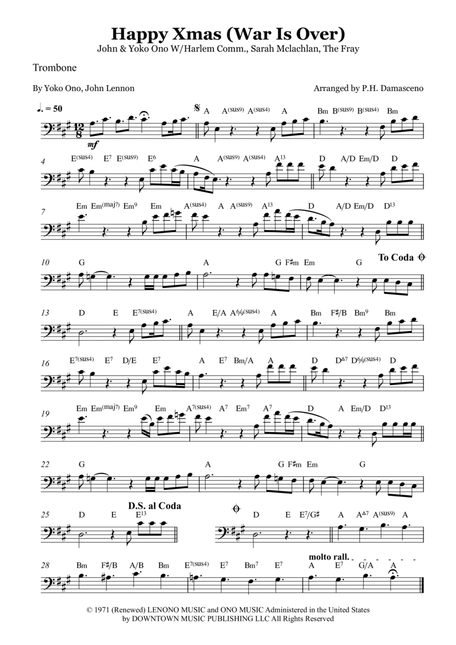 Happy Xmas (war Is Over) (arr. P.H. Damasceno)