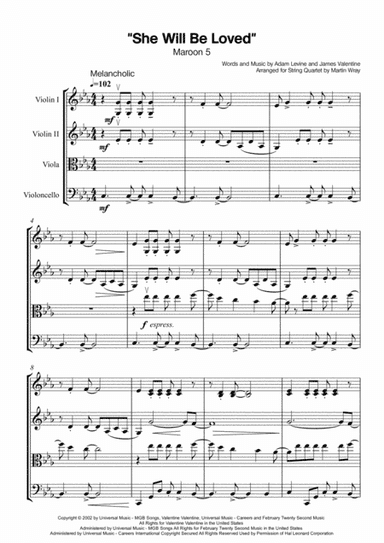 She Will Be Loved (arr. Martin Wray)