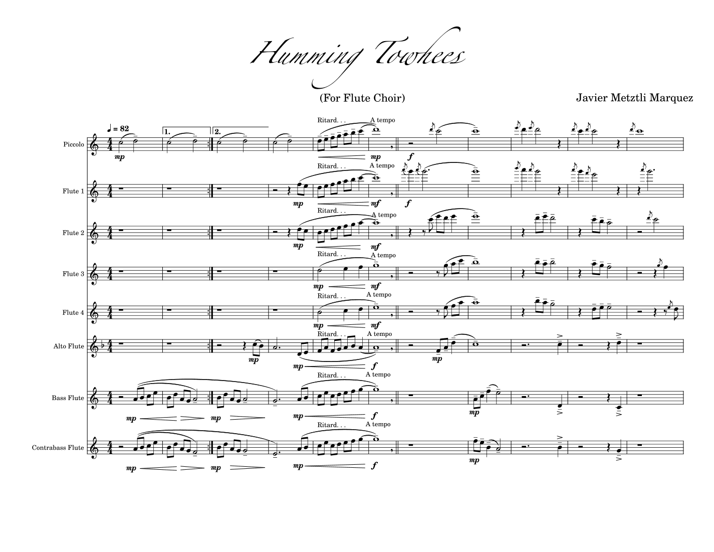 Humming Towhees (for flute choir)