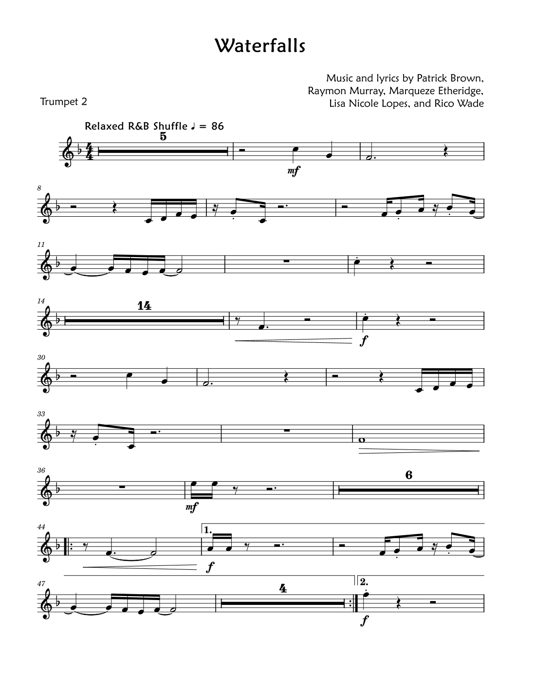 Waterfalls (arr. David Lartey)