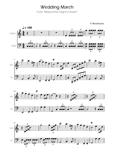 Wedding March - Violin and Cello Duet - F.Mendelssohn (arr. Ygor Nunes)