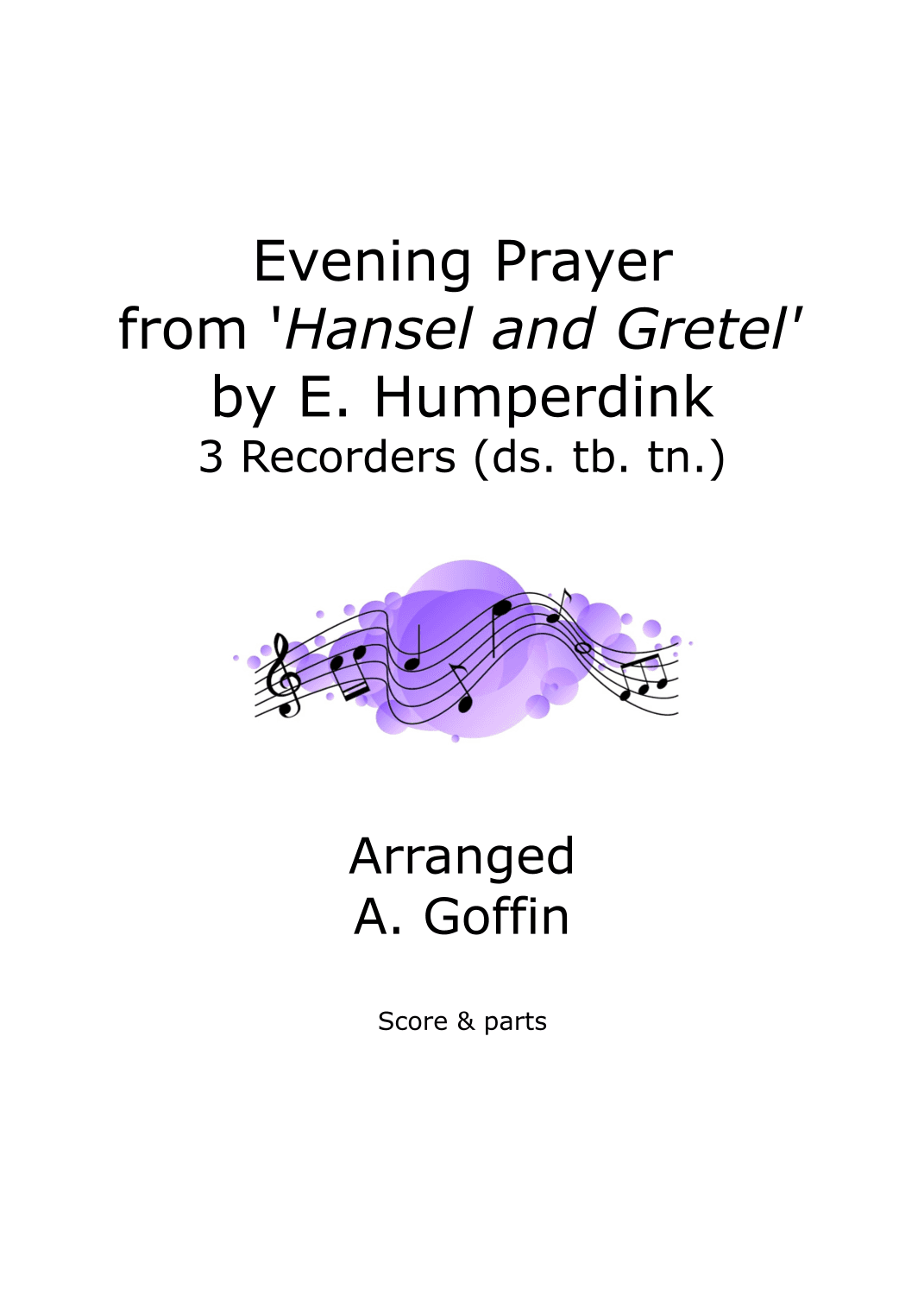 Evening Prayer recorder trio (descant, treble, tenor) (arr. Alison Goffin)