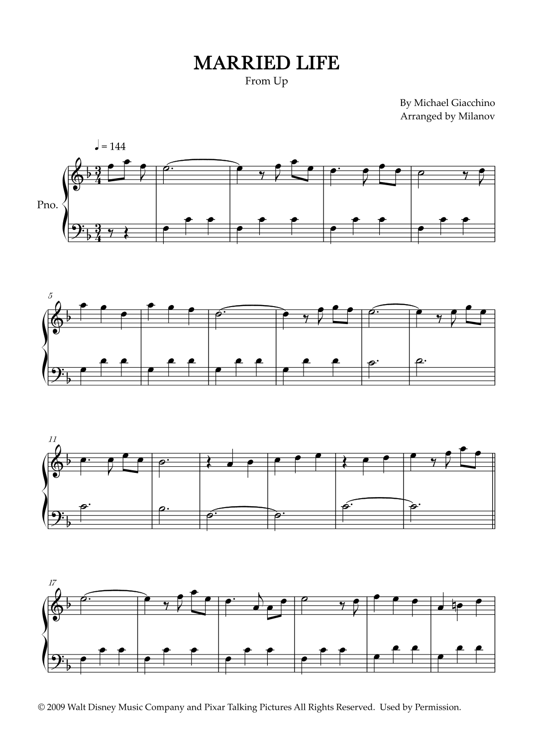 Married Life (arr. Milanov)