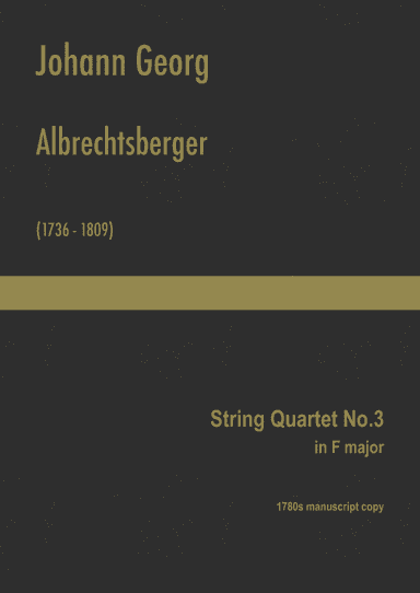 Albrechtsberger - String Quartet No.3 in F major (arr. J.G. Cucó Barber)