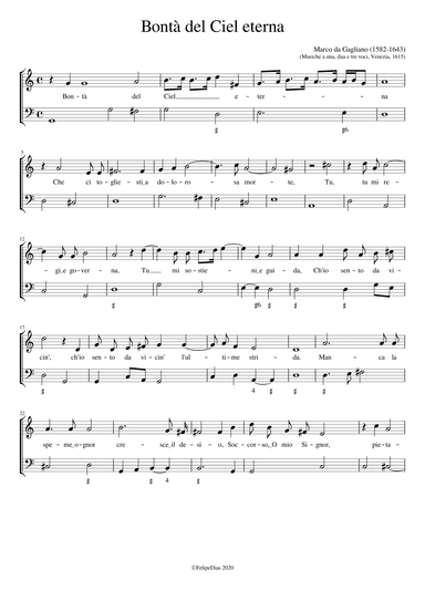 Bontà del ciel eterna (arr. Early Music Scores)