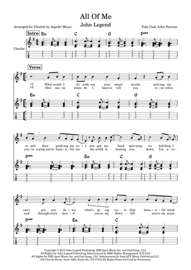All Of Me (arr. Aquifer Music)