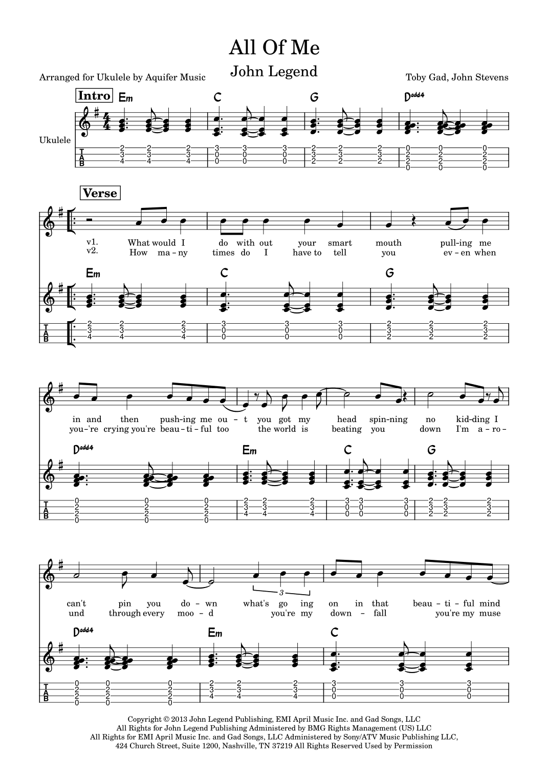 All Of Me (arr. Aquifer Music)