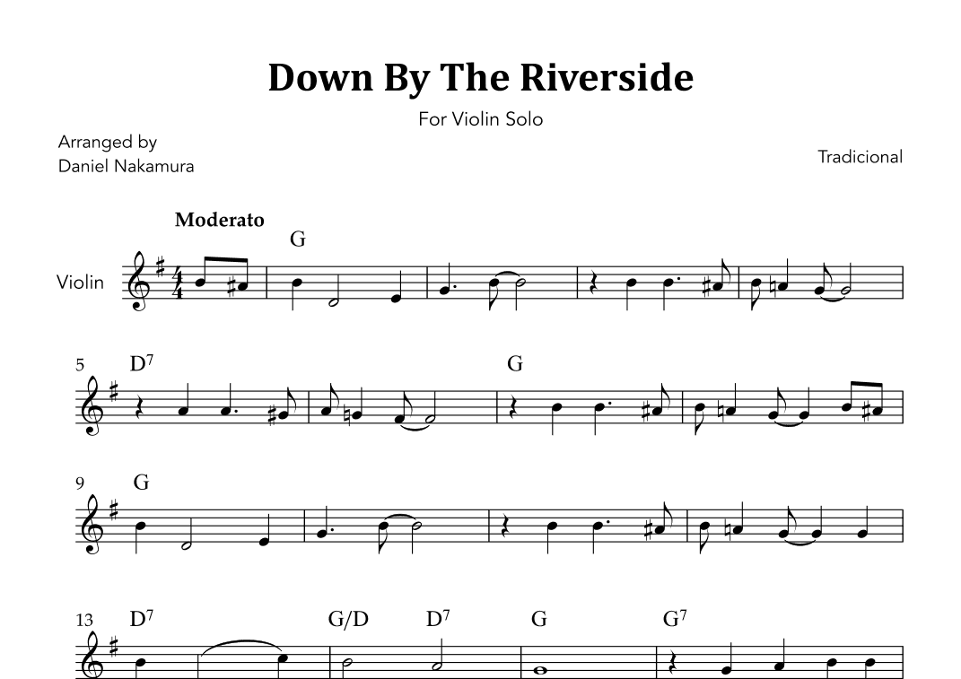 Down By The Riverside (For Violin Solo) (arr. Daniel Nakamura)