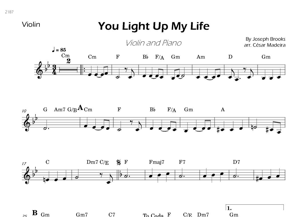 You Light Up My Life (arr. César Madeira)