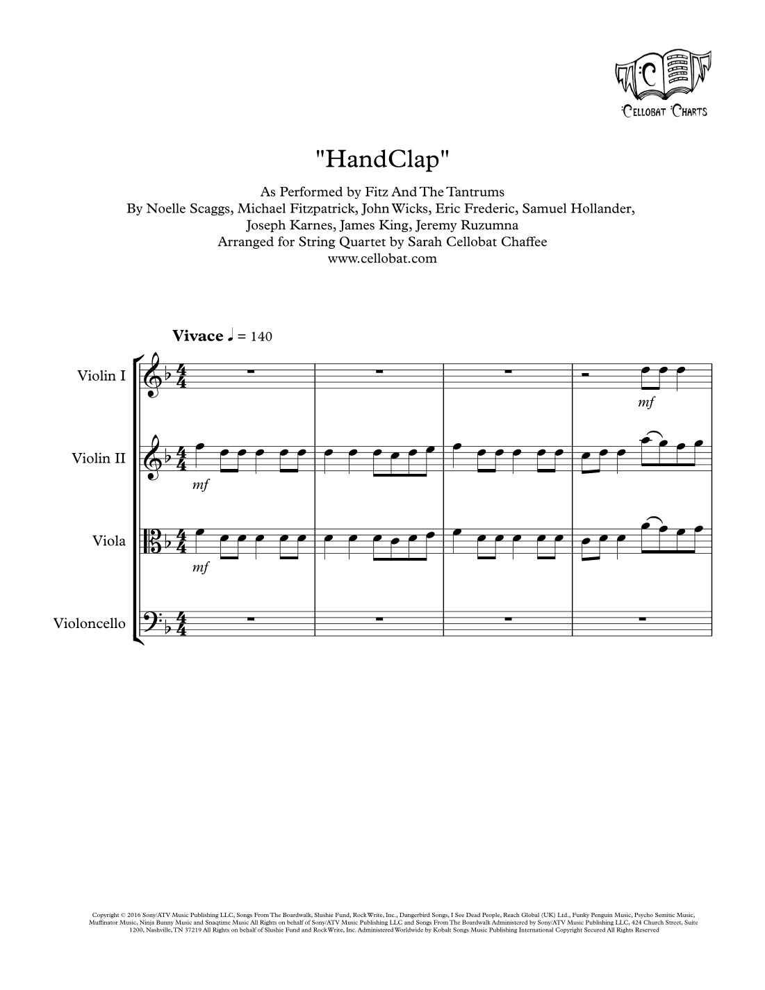 Handclap (arr. Sarah Cellobat Chaffee)