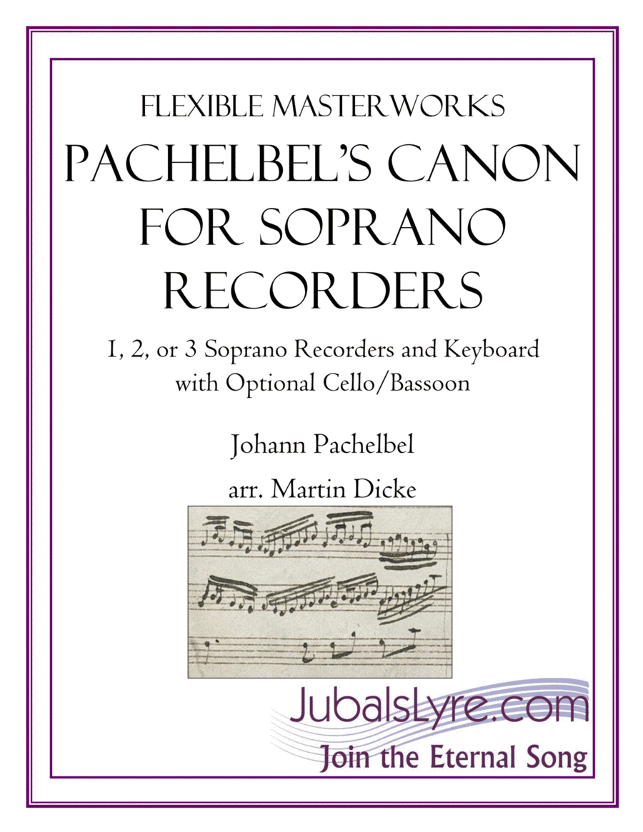 Canon (Soprano Recorder and Keyboard) (arr. Martin Dicke)