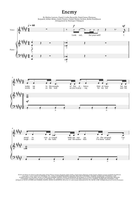 Enemy (arr. Henrique F Mangoni)