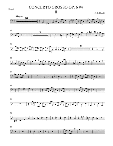 Concerto Grosso Op. 6 #4 Movement II (arr. theupperstaff.com)
