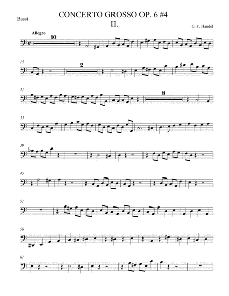 Concerto Grosso Op. 6 #4 Movement II (arr. theupperstaff.com)
