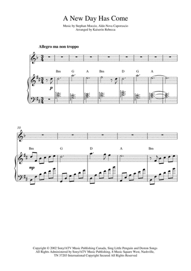 A New Day Has Come (arr. Kaiserin Rebecca)