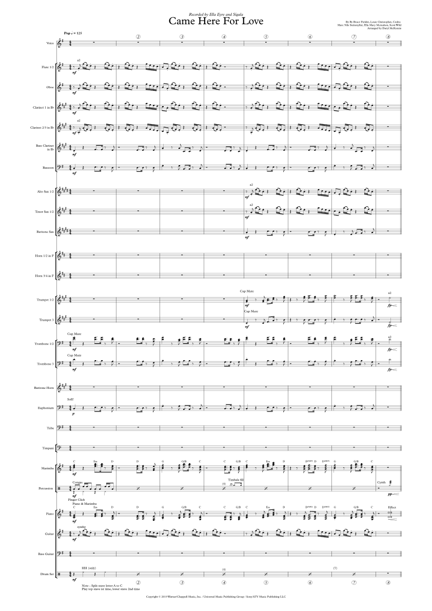 Came Here For Love (arr. Daryl McKenzie)