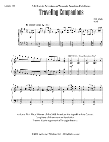 Traveling Companions - a March for Piano (arr. c.e. walz)