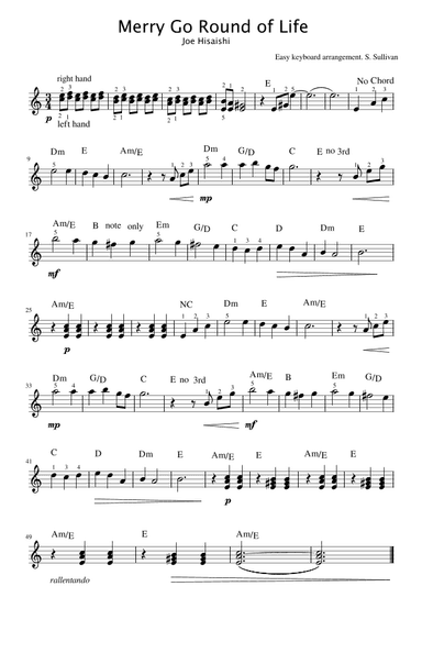 Merry-go-round Of Life (arr. Sharon Sullivan)