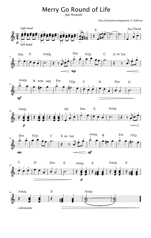 Merry-go-round Of Life (arr. Sharon Sullivan)