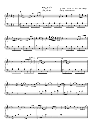 Hey Jude (arr. Debbie Vinick)