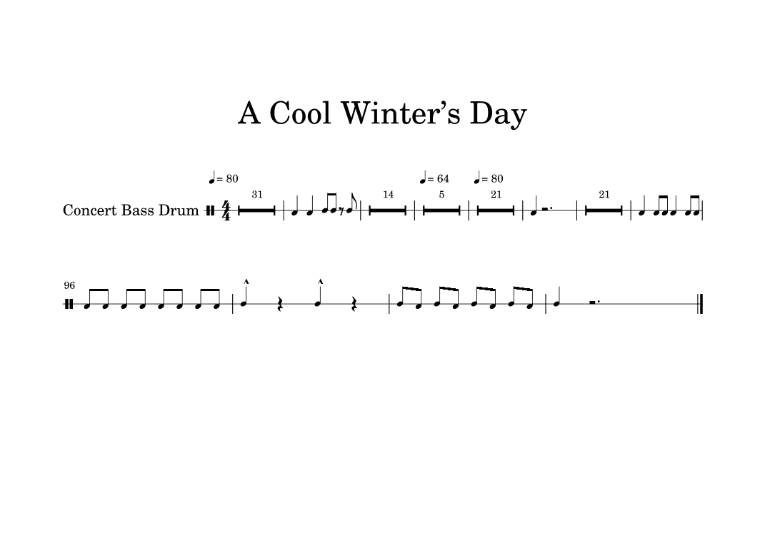 A Cool Winter’s Day-Concert Bass Drum Part