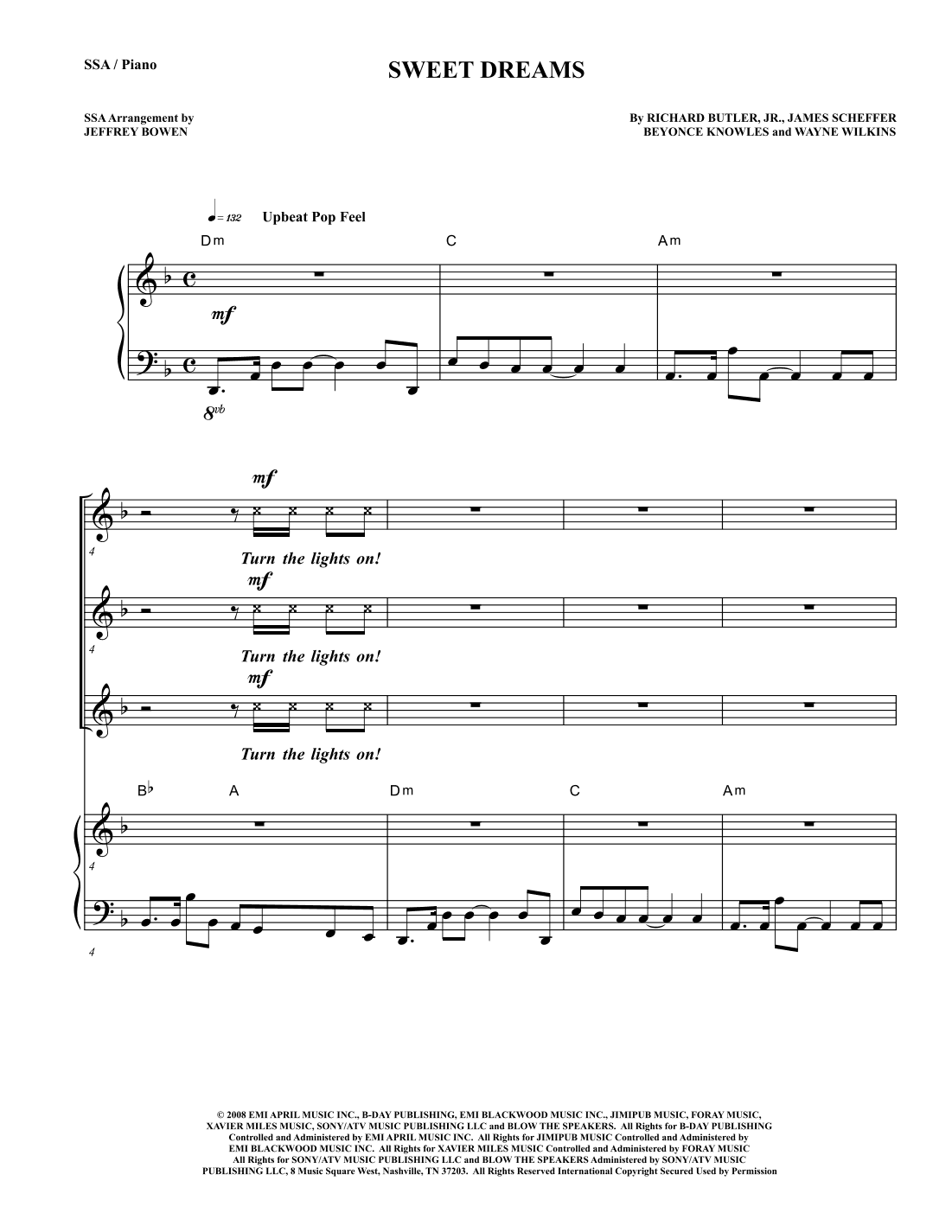 Sweet Dreams (arr. Jeffrey Bowen)